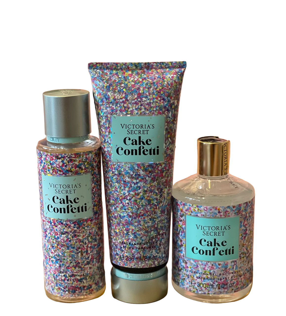 VS CAKE CONFETTI BATH SET 3 IN 1